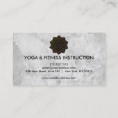Carte De Visite Élégant instructeur de Yoga Marbre blanc à fleurs  (Dos)