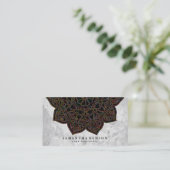 Carte De Visite Élégant instructeur de Yoga Marbre blanc à fleurs  (Debout devant)