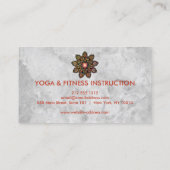 Carte De Visite Élégant instructeur de Yoga Marbre blanc à fleurs  (Dos)