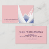 Carte De Visite Élégant instructeur de Yoga Marbre blanc à fleurs  (Devant / Derrière)