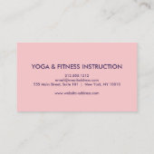 Carte De Visite Élégant instructeur de Yoga Marbre blanc à fleurs  (Dos)