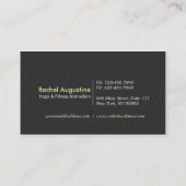 Carte De Visite Élégant instructeur de YOGA noir et blanc Floral L (Dos)