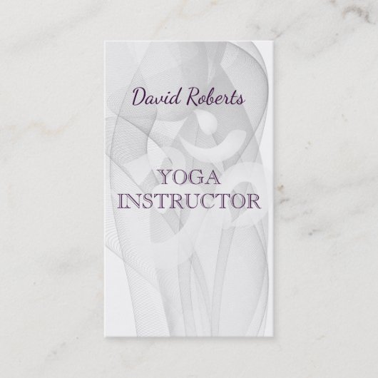 Carte De Visite Élégant instructeur de yoga Om Symbole (Devant)