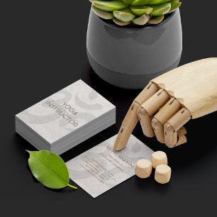 Carte De Visite Élégant instructeur de Yoga Om Symbole Blanc Flora