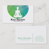 Carte De Visite Élégant instructeur de Yoga pour méditation aquare (Devant / Derrière)