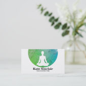 Carte De Visite Élégant instructeur de Yoga pour méditation aquare (Debout devant)
