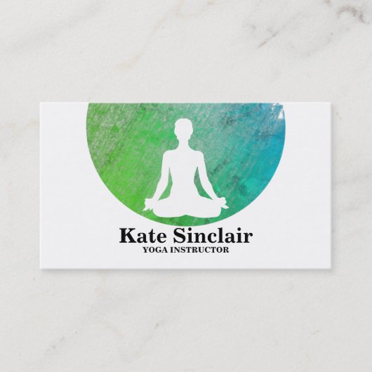Carte De Visite Élégant instructeur de Yoga pour méditation aquare (Devant)
