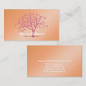 Carte De Visite Élégant instructeur de Yoga Rose Gold Tree (Devant / Derrière)