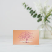 Carte De Visite Élégant instructeur de Yoga Rose Gold Tree (Debout devant)