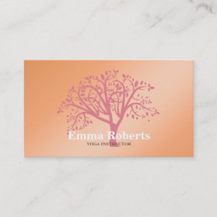 Carte De Visite Élégant instructeur de Yoga Rose Gold Tree