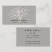 Carte De Visite Élégant instructeur de Yoga Rose Gold Tree (Devant / Derrière)