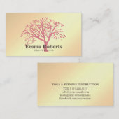 Carte De Visite Élégant instructeur de Yoga Rose Gold Tree (Devant / Derrière)