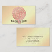 Carte De Visite Élégant instructeur de Yoga Rose Gold Tree Busines (Devant / Derrière)
