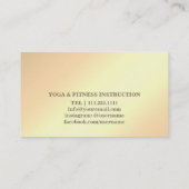 Carte De Visite Élégant instructeur de Yoga Rose Gold Tree Busines (Dos)