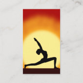 Carte De Visite Élégant instructeur de yoga Sunrise Guerrier Pose (Dos)