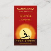 Carte De Visite Élégant instructeur de yoga Sunrise Guerrier Pose (Devant)