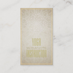Carte De Visite Élégant instructeur YOGA Floral Mandala & OM Symbo