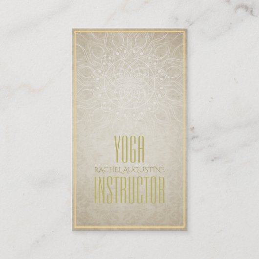 Carte De Visite Élégant instructeur YOGA Floral Mandala & OM Symbo (Devant)