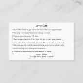 Carte De Visite Élégant instructions minimales pour les soins post (Dos)