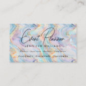 Carte De Visite Elegant Iridescent Holographic Agate Marble (Devant)