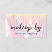 Carte De Visite Elegant Iridescent Pearlescent Makeup Artist Pink (Devant)