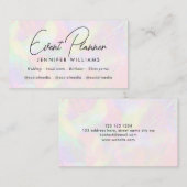 Carte De Visite Elégant Iridescente Holographic Event Planner (Devant / Derrière)