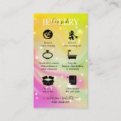 Carte De Visite Elégant Iridescente Holographique Bijoux soins (Devant)