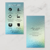 Carte De Visite Elégant Iridescente Holographique Bijoux Soins Bus (Devant / Derrière)