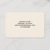 Carte De Visite Élégant jardinier de ferraille d'arbre fruitier (Dos)