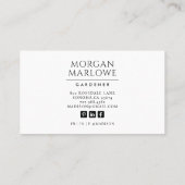 Carte De Visite Élégant jardinier Fleur sauvage Botanique (Dos)