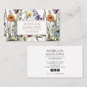 Carte De Visite Élégant jardinier Fleur sauvage Botanique (Devant / Derrière)