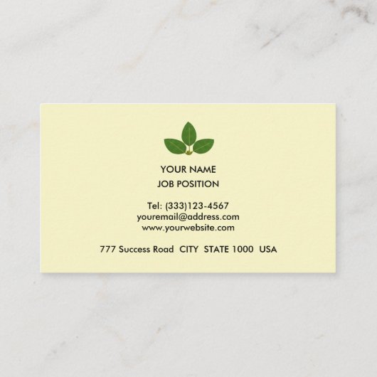 Carte De Visite Elégant jaune clair vert et bleu ciel (Dos)