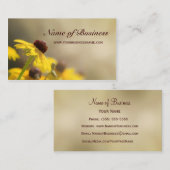 Carte De Visite Élégant jaune Floral à l'oeil noir Susan (Devant / Derrière)