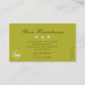Carte De Visite Élégant Jaune Olive Vert Bijoux Éparkle Ajouter Lo (Dos)
