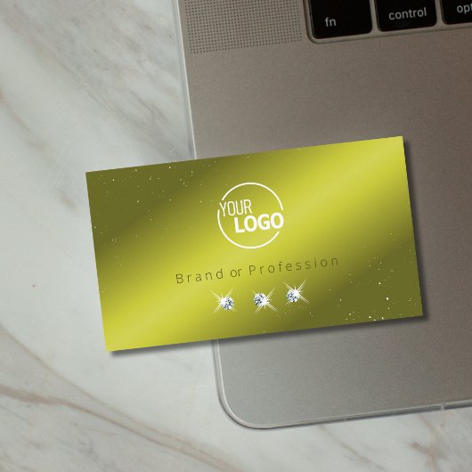 Carte De Visite Élégant Jaune Olive Vert Bijoux Éparkle Ajouter Lo