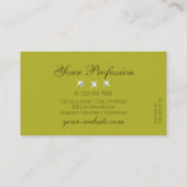 Carte De Visite Élégant Jaune Olive Vert Épargne Bijoux Moderne (Dos)