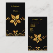 Carte de visite Elegant Jaune Or Noir (Devant / Derrière)