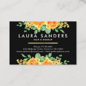 Carte De Visite Elégant Jaune Orange Rose cheveux et maquillage (Dos)