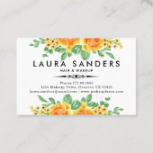 Carte De Visite Elégant Jaune Orange Rose cheveux et maquillage (Dos)