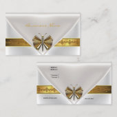 Carte De Visite Élégant Joyau de libellule Clutch or blanc Purge (Devant / Derrière)