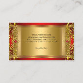 Carte De Visite Élégant joyau royal rouge or or (Dos)