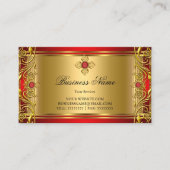 Carte De Visite Élégant joyau royal rouge or or (Devant)