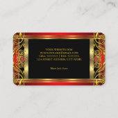 Carte De Visite Élégant joyau royal rouge orné Or noir (Dos)