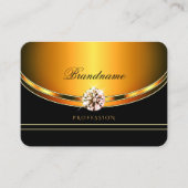 Carte De Visite Élégant Joyaux Chatoyants Orange Noir Étincelant (Devant)