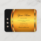 Carte De Visite Élégant Joyaux Chatoyants Orange Noir Étincelant (Dos)