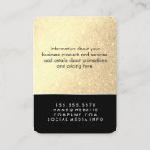 Carte De Visite Elégant kit de maquillage Parties scintillant or F (Dos)