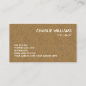 Carte De Visite Elégant kraft feuille vert botanique (Dos)