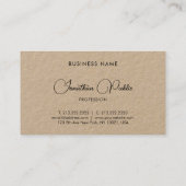 Carte De Visite Élégant Kraft Modèle de typographie de script papi (Dos)