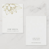 CARTE DE VISITE ÉLÉGANT LAIT GRIS OR LOTUS SIMPLE ÉCRAN (Devant / Derrière)