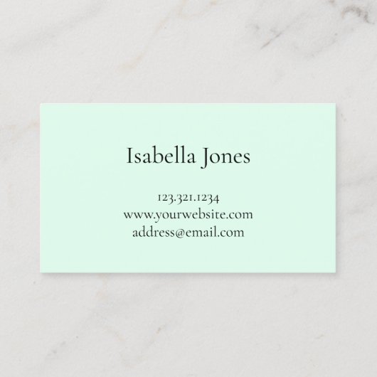 Carte De Visite Élégant lard vert menthe parties scintillant doré (Dos)